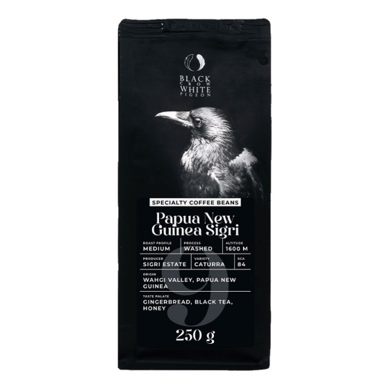 Specialty-kahvipavut Black Crow White Pigeon Papua New Guinea Sigri, 250 g