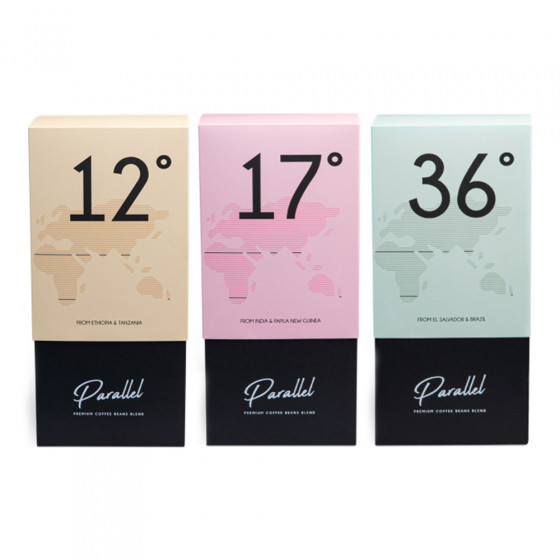 Kahvipapusetti Parallel 12 + Parallel 17 + Parallel 36 lahjapakkauksessa