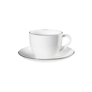Cappuccino-kuppi ja aluslautanen Asa Selection À Table Ligne Noire, 250 ml