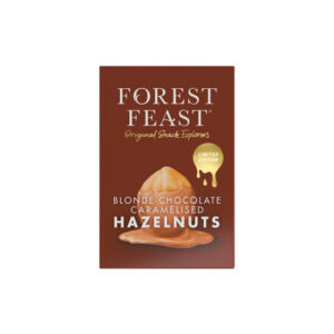 Forest Feast suklaakuorrutteiset karamellisoidut hasselpähkinät lahjapakkauksessa, 100 g