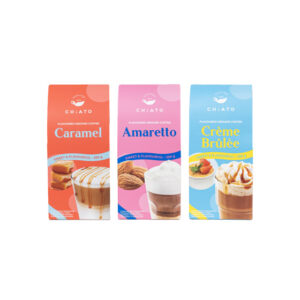 Jauhetun kahvin setti CHiATO Amaretto & Caramel & Crème Brûlée, 3 x 250 g