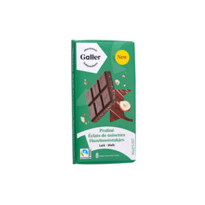 Maitosuklaalevy praliinitäytteellä ja hasselpähkinärouheella Galler Lait Praline Eclats de Noisettes, 180 g