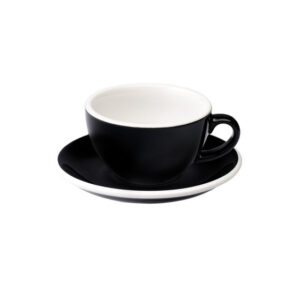 Cappuccino kuppi ja lautanen Loveramics Egg Black, 200 ml