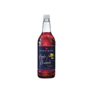 Kofeiinilla vahvistettu siirappi kylmiin juomiin Sweetbird Fusions+ Apple and Rhubarb, 1 l