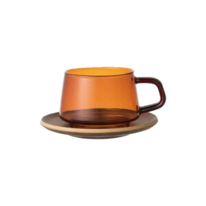 Kuppi ja aluslautanen Kinto Sepia Amber, 270 ml