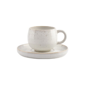 Cappuccino-kuppi ja aluslautanen S|P Collection Curvy Pearl, 170 ml