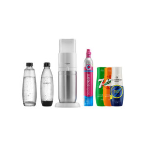 Hiilihapotuslaite SodaStream Duo White + 2 pulloa + siirappisarja (7Up x Mirinda x Energy)