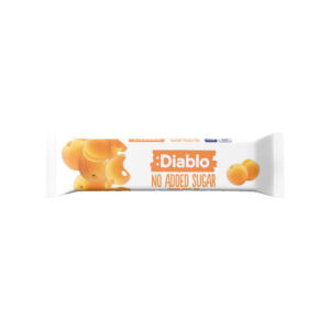 Jogurttikuorrutteinen myslipatukka aprikooseilla Diablo, 30 g (ei lisättyä sokeria, makeutettu maltitolilla)