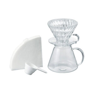Hario V60 lasinen kahvinvalmistussetti